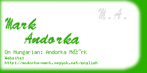 mark andorka business card